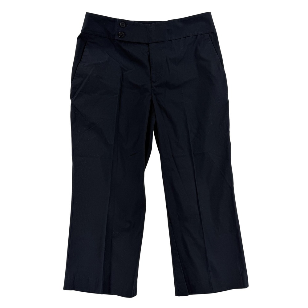 Lauren Ralph Lauren Pants Womens 4 Black Cropped Capri Stretch Dressy Mid Rise